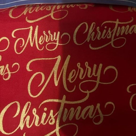 C&F Home Set Of 3 Flour Sack Kitchen Towels Merry Christmas Design Gold & Red - Picture 4 of 5